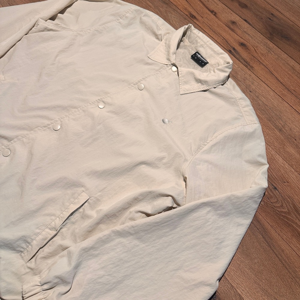 The Hundreds Tan Coaches Jacket Mens Large Streetwear Snap Front Windbreaker